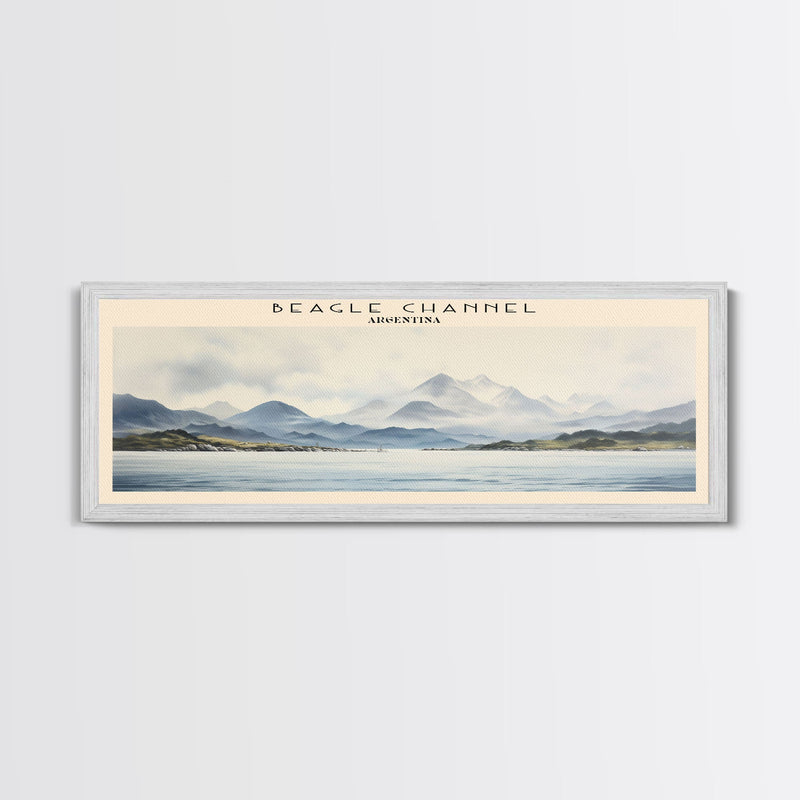 Beagle Channel Travel Poster Print, Framed Canvas Print, COUNTRY Travel Art, Wood Framed Art, Wall Hanging, Home Decor