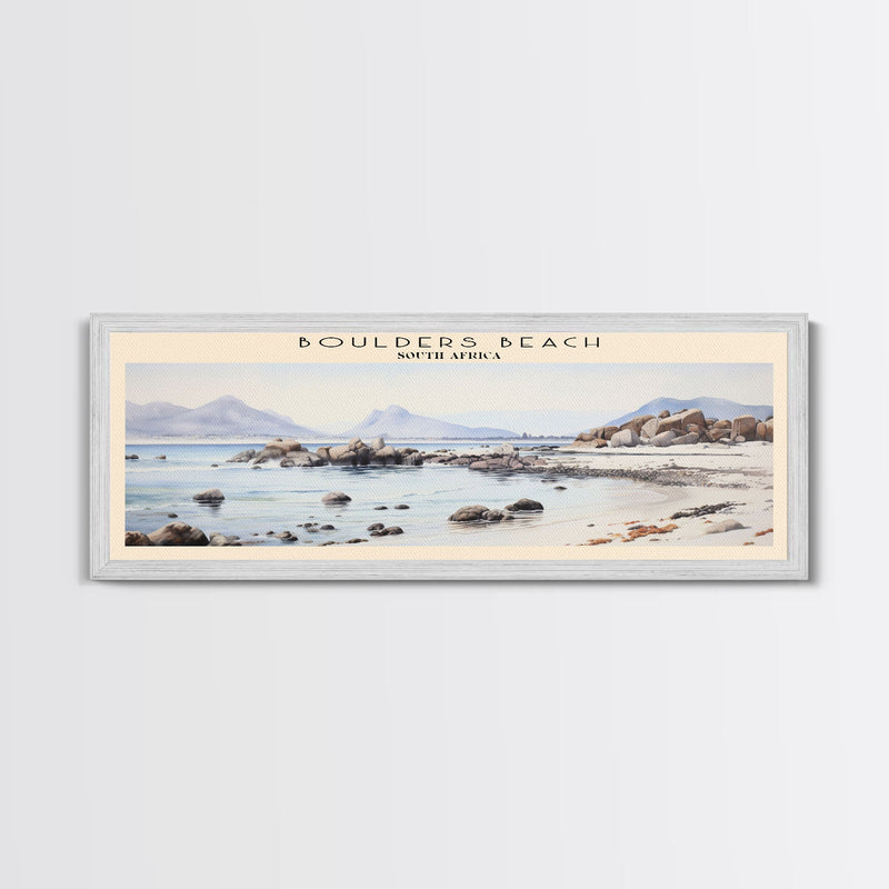 Boulders Beach COUNTRY Travel Poster Print, Framed Canvas Print, COUNTRY Travel Art, Wood Framed Art, Wall Hanging, Home Decor