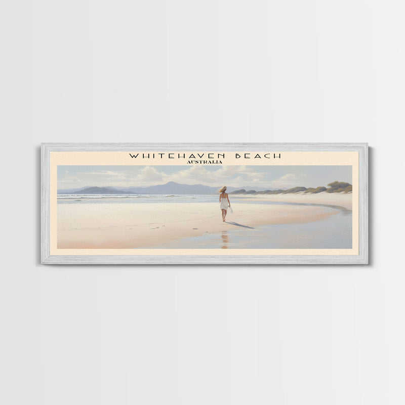 Whitehaven Beach Travel Poster Print, Framed Canvas Print, COUNTRY Travel Art, Wood Framed Art, Wall Hanging, Home Decor