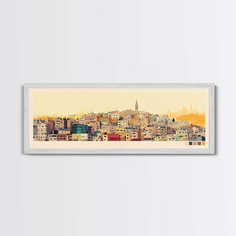 Andulo, Angola Travel Poster Panoramic Canvas Print, Andulo, Angola Painting, Angola Art, Andulo Travel Art, Guest Room Painting