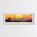 Campo Grande, Brazil Panoramic Travel Poster Canvas Print, Campo Grande, Brazil Painting, Brazil Art, Campo Grande Panoramic Travel Art, Travel Painting
