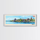 Kingston, Canada Panoramic Travel Poster Canvas Print, Kingston, Canada Painting, Canada Art, Kingston Travel Art, Living Room Painting