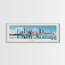 Manama, Bahrain Travel Poster Panoramic Canvas Print, Manama, Bahrain Painting, Bahrain Art, Manama Travel Art, Guest Room Painting