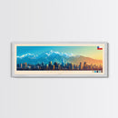 Santiago, Chile Travel Poster Panoramic Canvas Print, Santiago, Chile Painting, Chile Art, Santiago Travel Art, Guest Room Painting