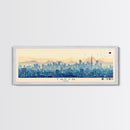 Tōkyō, Japan Panoramic Travel Poster Canvas Print, Tōkyō, Japan Painting, Japan Art, Tōkyō Travel Art, Living Room Painting