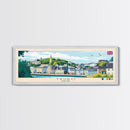 Truro, England Panoramic Travel Poster Canvas Print, Truro, England Painting, England Art, Truro Travel Art, Living Room Painting