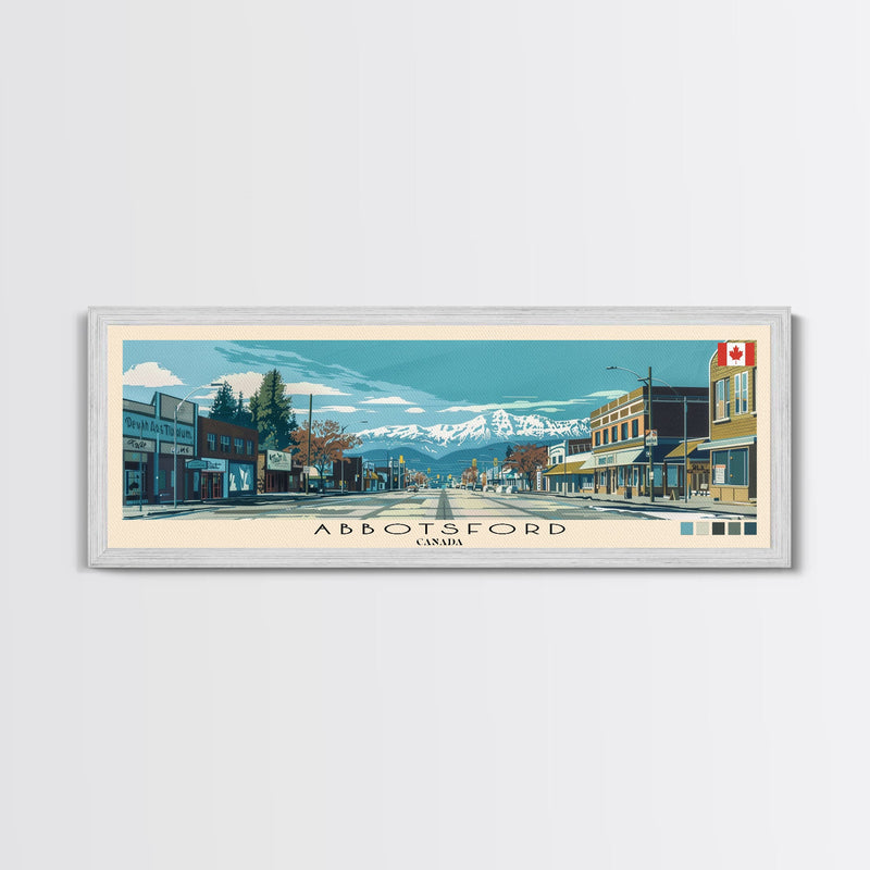 Abbotsford, Canada Panoramic Canvas Print, Abbotsford, Canada Painting, Canada Art, Abbotsford Travel Poster, Travel Art, Guest Room Painting