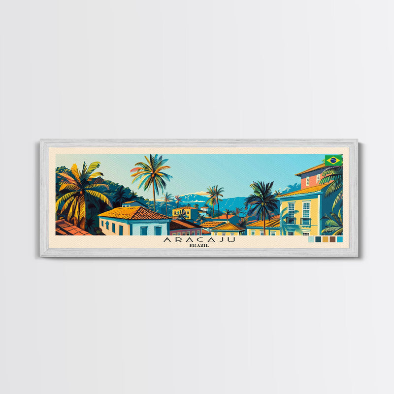 Aracaju, Brazil Panoramic Canvas Print, Aracaju, Brazil Painting, Brazil Art, Aracaju Travel Poster, Travel Art, Living Room Painting