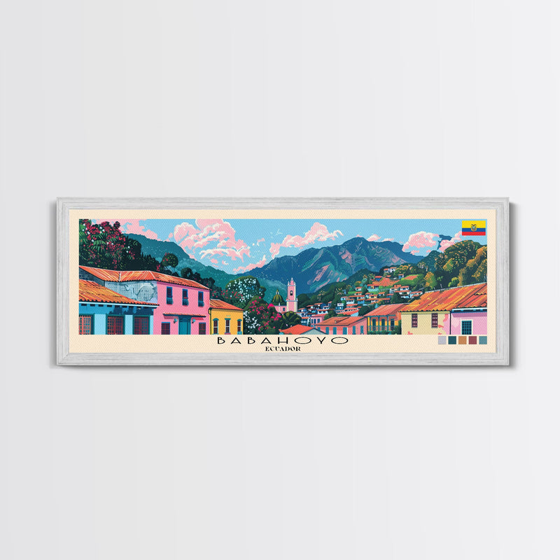 Babahoyo, Ecuador Panoramic Canvas Print, Babahoyo, Ecuador Painting, Ecuador Art, Babahoyo Travel Poster, Travel Art, Vacation Gift