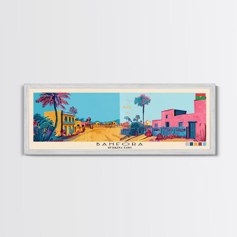 Banfora, Burkina Faso Panoramic Canvas Print, Banfora, Burkina Faso Painting, Burkina Faso Art, Banfora Travel Poster, Travel Art, Guest Room Painting