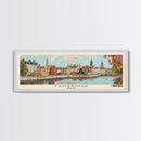Cambridge, England Panoramic Canvas Print, Cambridge, England Painting, England Art, Cambridge Travel Poster, Travel Art, Living Room Painting