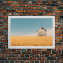 Liminal Spaces, Rustic Farmhouse Wall Decor, Teal Gray Barn Landscape Art Print or Canvas, Country Living Room Wall Decor, Liminal Art