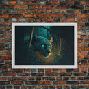 Blue Eyed Black Panther, framed canvas print, unique wall art, wildlife canvas art, living room wall art