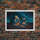Boss Couple, Lion Art, Framed Canvas Print