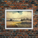 Subdued Watercolor Wall Art, Framed Canvas Print, Muted Moody Minimalist Boho Style Wall Art, Guest Room, Above Bed Art, Above Sofa Wall Art
