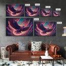 Birds of Prey art, bioluminescent Bald eagle, vaporwave art animal print, framed canvas print, framed canvas print, wall art with frame