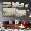 Wildflower Fields Landscape Oil Painting Print Large Wall Art Print, Framed Canvas Nature Wall Decor, Rustic Living Room Country Landscape