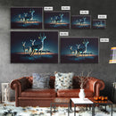 Plains of Africa, Wireframe Impala Deer, Animal Prints, Framed Canvas print, framed wall art