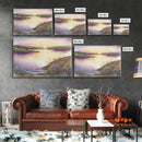 Flower Watercolor Painting, Beautiful thin brush stroke watercolor landscape, framed canvas print, living room art