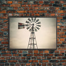 Rustic Farmhouse Home Decor, Windmill Photography Photo Print Art, Rustic Industrial Farmhouse Wall Art Picture, Country Landscape Picture