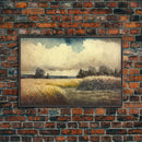 Subdued Watercolor Wall Art, Framed Canvas Print, Muted Moody Minimalist Boho Style Wall Art, Guest Room, Above Bed Art, Above Sofa Wall Art