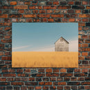 Liminal Spaces, Rustic Farmhouse Wall Decor, Teal Gray Barn Landscape Art Print or Canvas, Country Living Room Wall Decor, Liminal Art