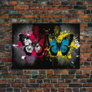 Graffiti Butterfly Punk Art, Street Art, Framed Canvas Print, Huge Wall Art, Contemporary Alternative Art