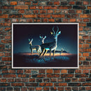 Plains of Africa, Wireframe Impala Deer, Animal Prints, Framed Canvas print, framed wall art