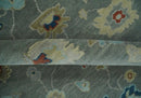 Gray and Beige Hand Knotted Wool Area Rug with Traditional Oushak Soft Pile Design by The Rug Decor