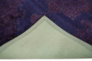 Custom Made Purple Traditional Floral Design Hand Tufted Overdyed Wool Area Rug