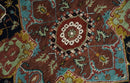 Hand Knotted Wool Area Rug Traditional Heriz Serapi Rust Blue by The Rug Decor