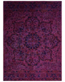 Pink Overdyed Traditional Floral Design Hand Tufted Wool Area Rug by The Rug Decor