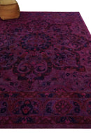 Pink Overdyed Traditional Floral Design Hand Tufted Wool Area Rug by The Rug Decor