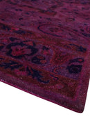 Pink Overdyed Traditional Floral Design Hand Tufted Wool Area Rug by The Rug Decor