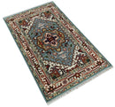 3x5 and 4x6 Mustard, Aqua and Ivory and Brown Traditional Hand knotted wool Area Rug by The Rug Decor