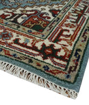3x5 and 4x6 Mustard, Aqua and Ivory and Brown Traditional Hand knotted wool Area Rug by The Rug Decor
