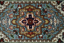 3x5 and 4x6 Mustard, Aqua and Ivory and Brown Traditional Hand knotted wool Area Rug by The Rug Decor