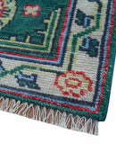 3x5 Hand knotted Traditional Khotan Design Teal Wool Area Rug