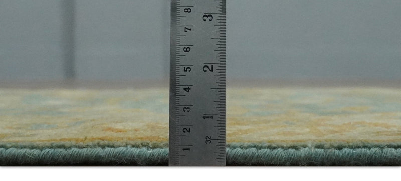 3x6 Runner Hand Knotted Blue, Beige and Rust Traditional Oushak Wool Area Rug | N338266