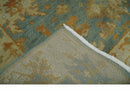 3x6 Runner Hand Knotted Blue, Beige and Rust Traditional Oushak Wool Area Rug | N338266