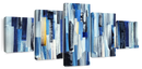 Striped Blue Abstract Wall Art