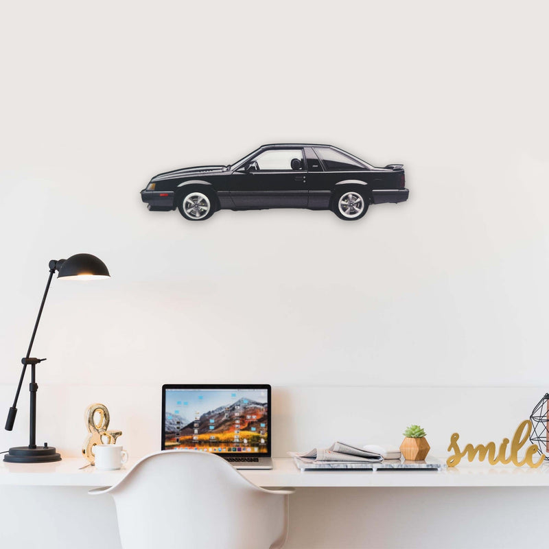 1990 Ford Mustang Fox Body (1) Metal Car Wall Art, Color 2D Diecast Car Decor, Silhouette Metal Wall Art, Gift For Car Lovers, Detailed Color Metal Car