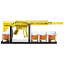 AR15 Gold Whiskey Decanter Set with 4 Bullet Whiskey Glasses