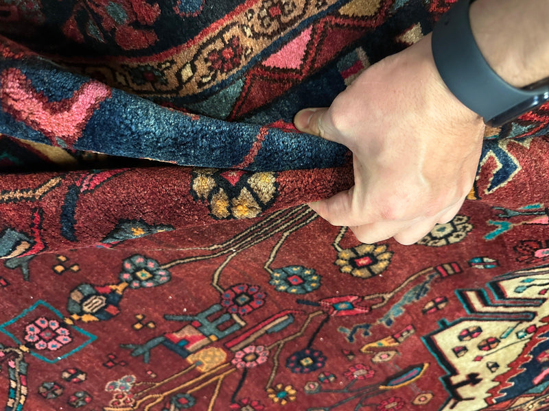 4'2” x 11’4” Hand Knotted Farahan Persian Wool Runner Rug