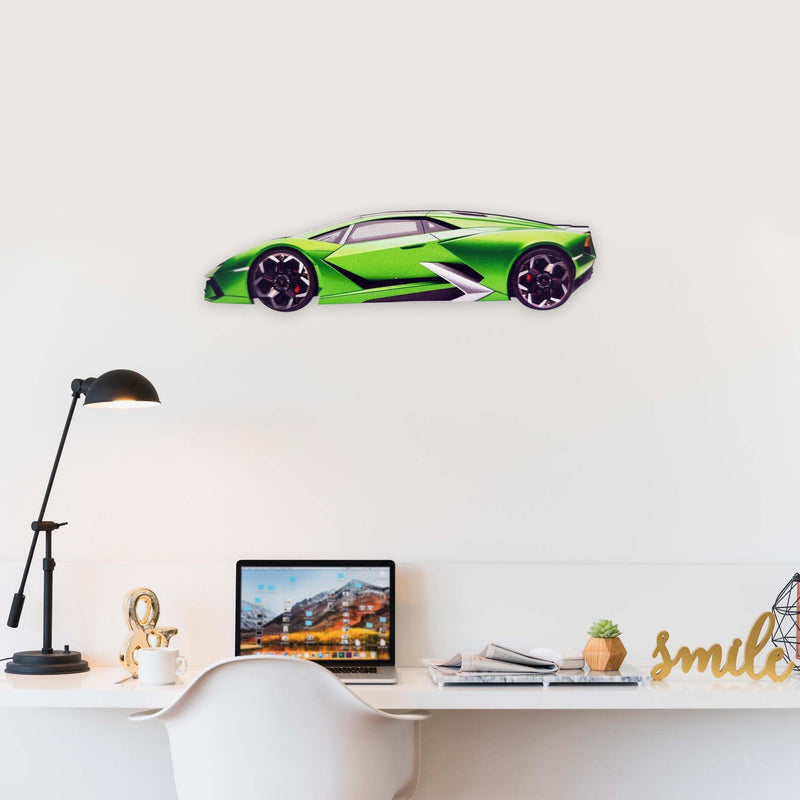 2013 Lamborghini Egoista (2) Metal Car Wall Art, Color 2D Diecast Car Decor, Silhouette Metal Wall Art, Gift For Car Lovers, Detailed Color Metal Car