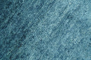 Custom Made Contemporary Solid Plush Blue Hand Knotted Wool Rug