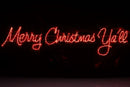 4.5ft Tall Merry Christmas Ya'll w/ RGB Lights - Designer Series Display