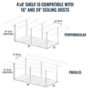 4' x 8' Faber Overhead Garage Storage with Hooks | Holds 700 lbs by StoreYourBoard