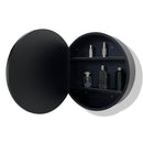 4.9 in. D x 30 in. W x 4 in. H Black Metal Round Framed Bathroom Surface Mount or Recess Medicine Cabinet with Mirror