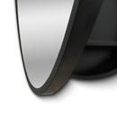 4.9 in. D x 30 in. W x 4 in. H Black Metal Round Framed Bathroom Surface Mount or Recess Medicine Cabinet with Mirror